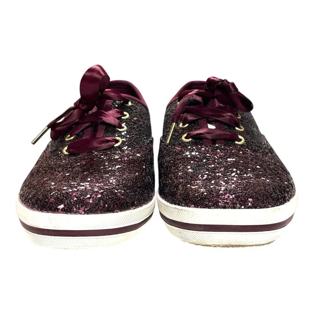 Keds Kate Spade New York Deep Cherry Glitter Sneakers Women’s Shoes Size 8.5